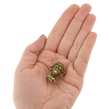 Victorian 14kt Bronze Enamel & Gemstone Blackamoor Pin