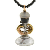 Victorian Blackamoor Intaglio Fob Black Spinel Necklace