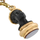 Rare Victorian + Georgian Blackamoor + Multi-Gemstone Fob Compilation Necklace 20.25"