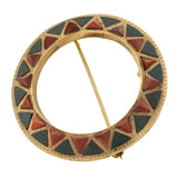 Victorian 14kt Scottish Carnelian & Bloodstone Circle Pin/Pendant