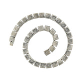 Art Deco Sterling Silver + Blue Glass Link Necklace