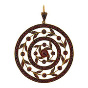 Victorian Huge Gilt & Bohemian Garnet Filigree Pendant