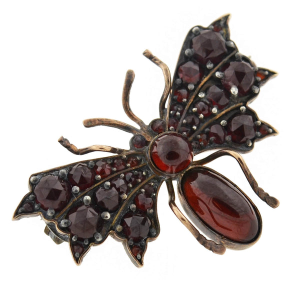 Victorian 10kt Bohemian Garnet Bug Pin