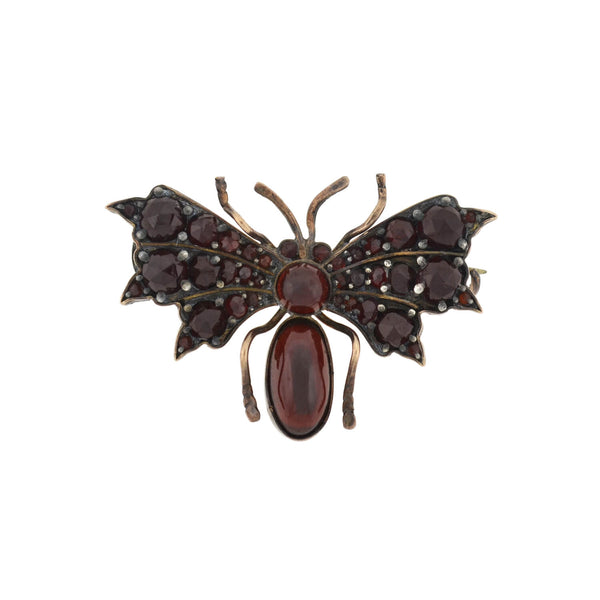 Victorian 10kt Bohemian Garnet Bug Pin