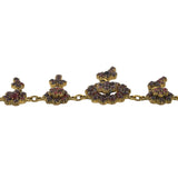 Victorian Bohemian Garnet Cluster Link Festoon Style Necklace 18"