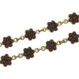 Victorian Bohemian Garnet Cluster Link Festoon Style Necklace 18"