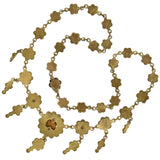 Victorian Bohemian Garnet Cluster Link Festoon Style Necklace 18"