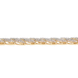 Estate 14k Yellow Gold Pavé Diamond Link Bracelet 5.0ctw