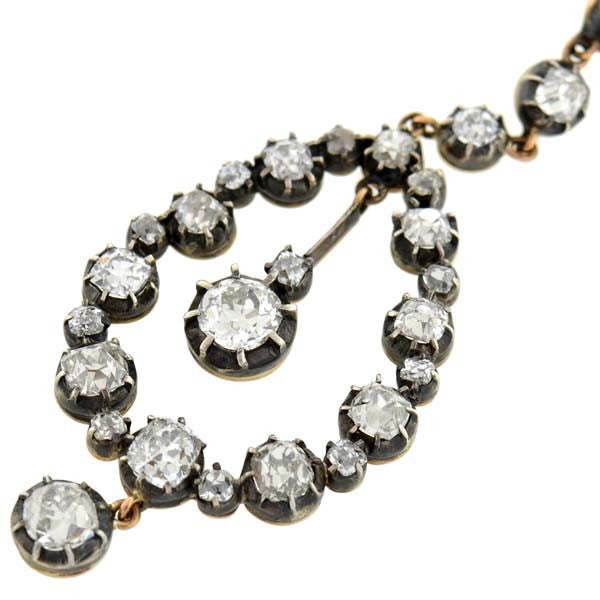Victorian 18kt Diamond Teardrop Earrings 7ctw
