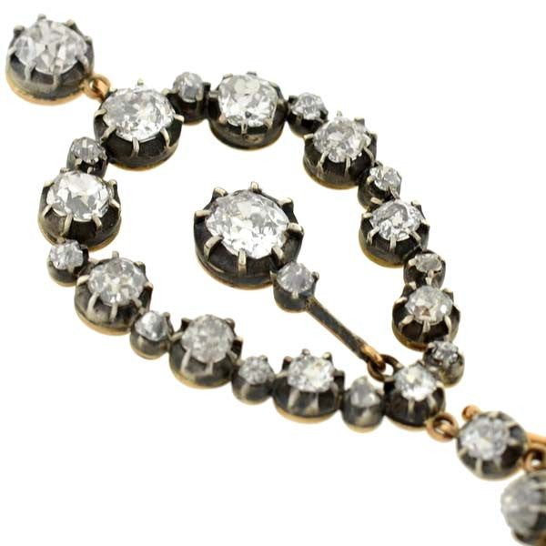 Victorian 18kt Diamond Teardrop Earrings 8.25ctw