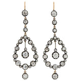 Victorian 18kt Diamond Teardrop Earrings 7ctw