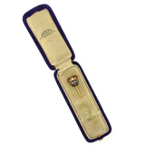Victorian 18kt Enamel & Diamond Bulldog Stick Pin