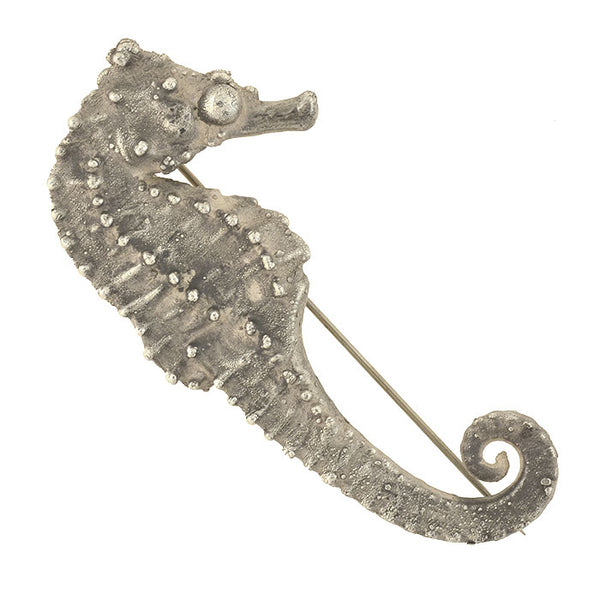 CARL SCHON Vintage Large Sterling Seahorse Pin
