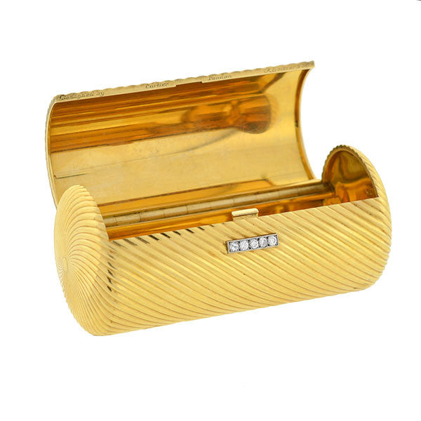 CARTIER Retro 18kt Yellow Gold & Diamond Box