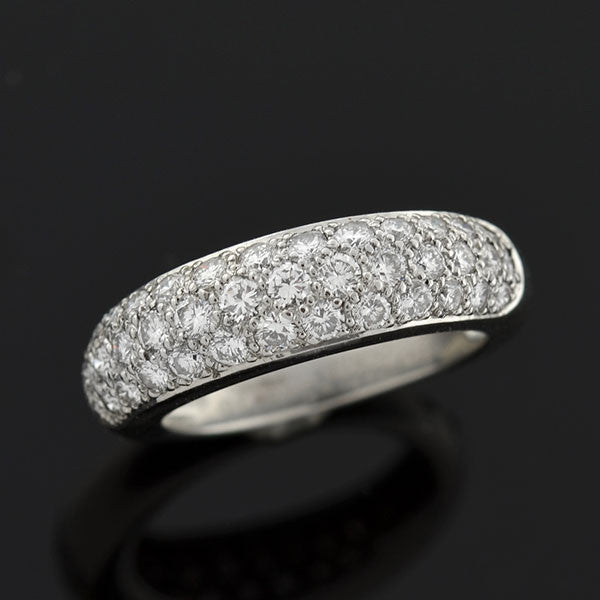 CARTIER Paris Estate 18kt Classic Pavé Diamond Ring 1.50ctw