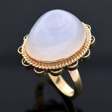 Estate 14kt Large Water Opal Cabochon Ring