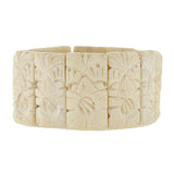 Retro Hand-Carved Bone Panel Link Bracelet