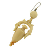Victorian Sterling & Hand Carved Ivory Urn Earrings