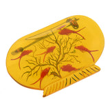 Retro Reverse Carved Apple Juice Fish Bowl Bakelite Pin