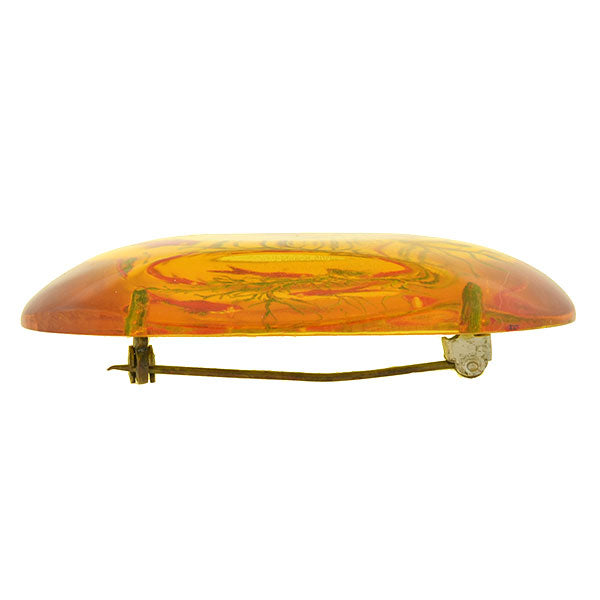 Retro Reverse Carved Apple Juice Fish Bowl Bakelite Pin