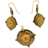 Victorian 18kt Carved Coral Rose Earring & Pin/Pendant Set
