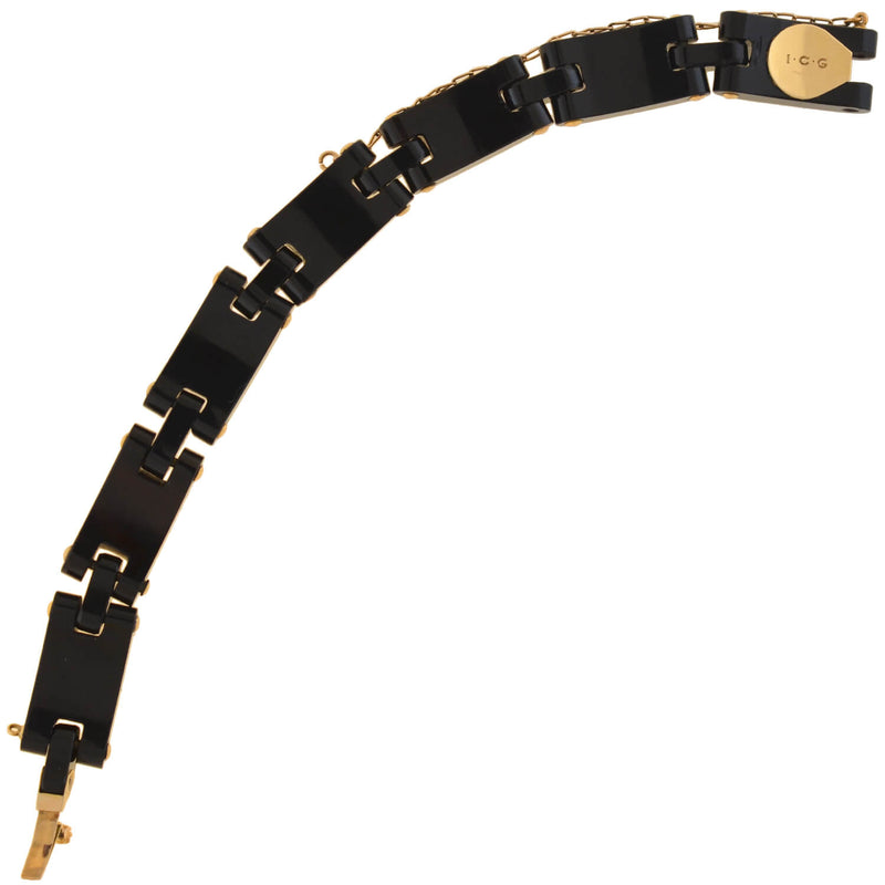 Victorian 14kt Carved Onyx Line Bracelet