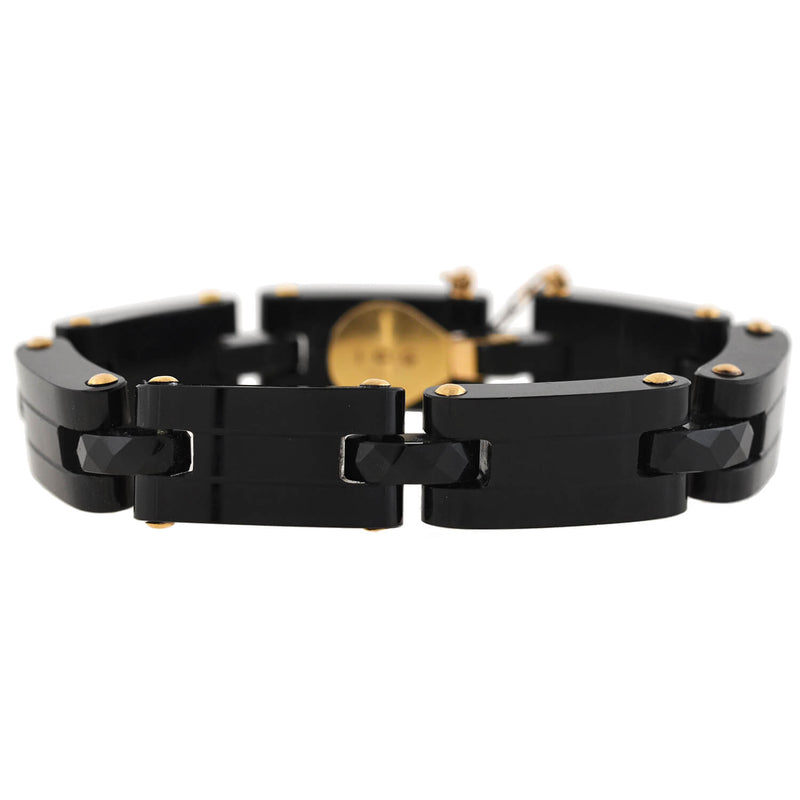 Victorian 14kt Carved Onyx Line Bracelet