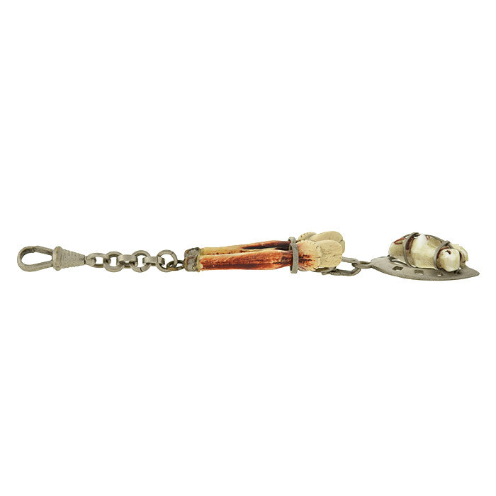 Late Victorian Sterling & Celluloid Equestrian Horse Fob