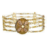 Victorian 18kt + Genuine Gold Nugget Multi-Strand Bracelet