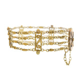 Victorian 18kt + Genuine Gold Nugget Multi-Strand Bracelet