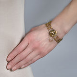 Victorian 18kt + Genuine Gold Nugget Multi-Strand Bracelet