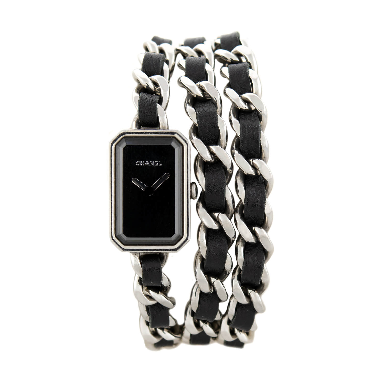 Estate Chanel Première Iconic Stainless Steel Chain + Leather Wrap Watch by A. Brandt + Son