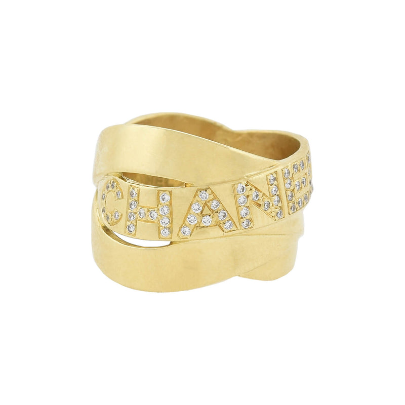 Chanel Estate French 18kt Gold Diamond Bolduc Ring by A. Brandt + Son