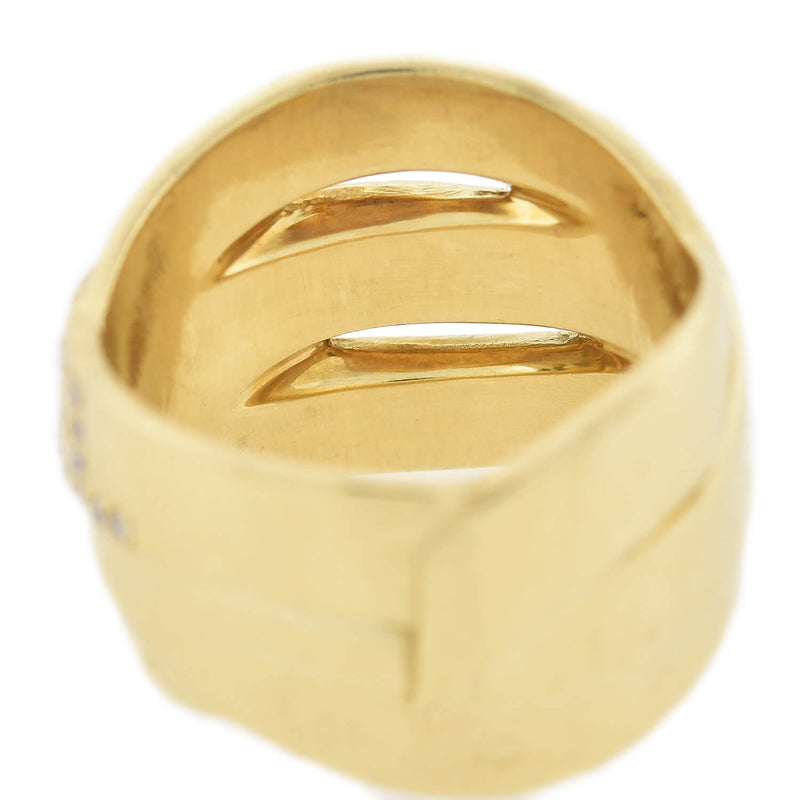 CHANEL Estate French 18kt Gold Diamond "Bolduc" Ring