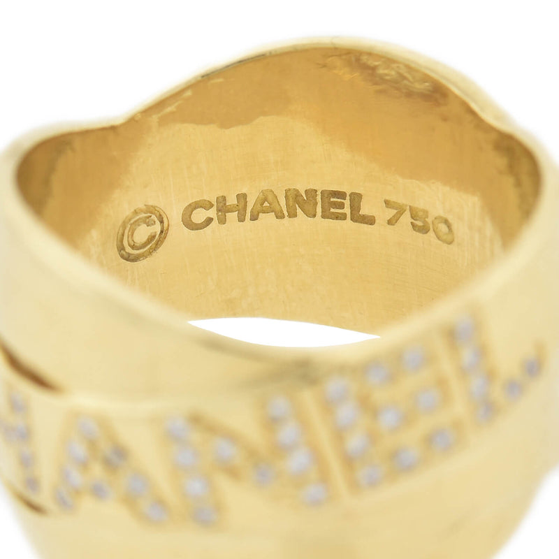 Chanel Estate French 18kt Gold Diamond Bolduc Ring by A. Brandt + Son