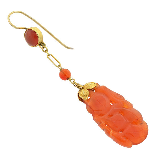 Art Deco diamond and angel skin coral earrings – Kentshire