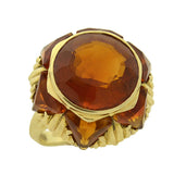 Retro 14kt Madeira Citrine Sunburst Ring
