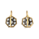 Victorian 14kt/Sterling Holland Rose Cut Diamond Cluster Earrings 3ctw