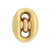 Estate 18kt Two-Tone Anchor Link Omega Post Earrings