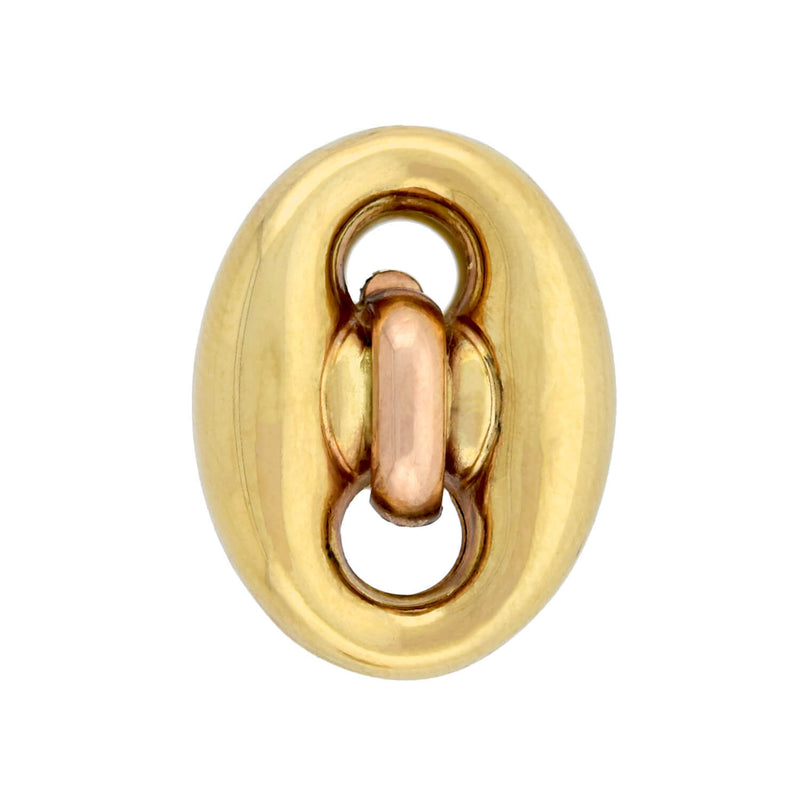 Estate 18kt Two-Tone Anchor Link Omega Post Earrings