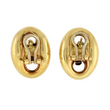 Estate 18kt Two-Tone Anchor Link Omega Post Earrings