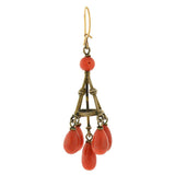 Victorian 14kt Natural Coral Chandelier Earrings