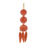 Victorian 14kt Carved Natural Coral Dangling Earrings