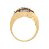 Art Deco 14kt/Platinum + Diamond Statement Ring