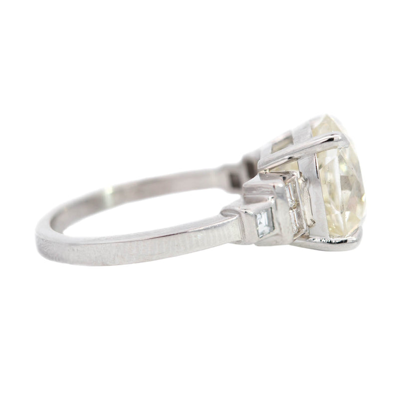 Art Deco Platinum Diamond Engagement Ring 5.63ctw