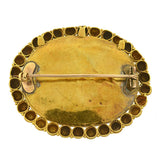 Early Victorian Indian Thewa 23kt Inlaid Gold & Green Glass Pin