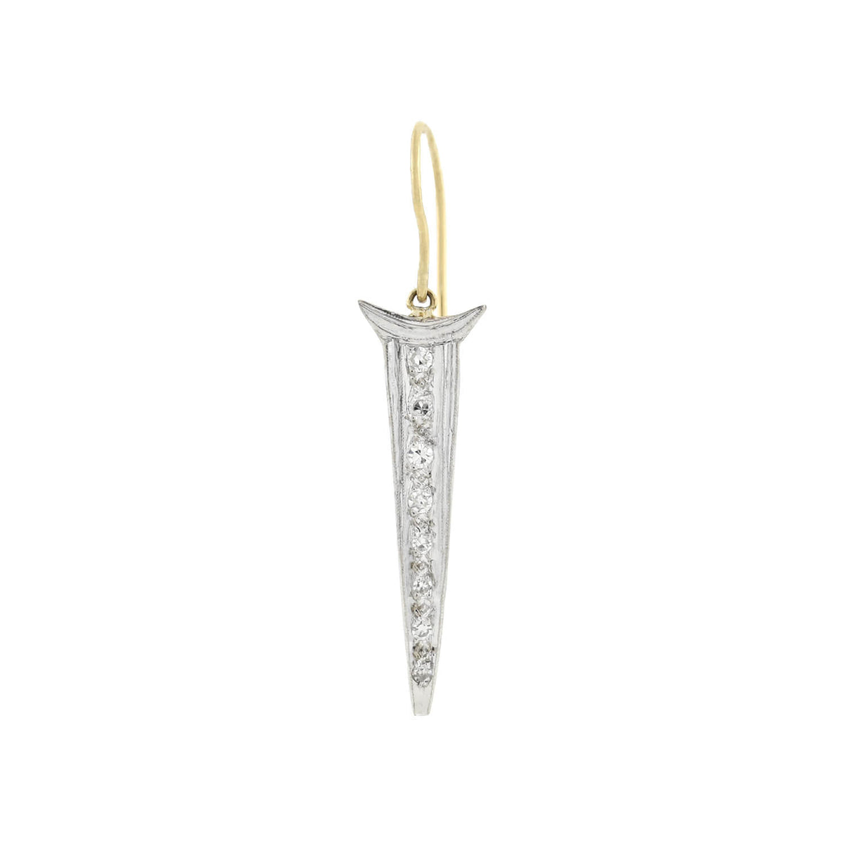 Edwardian 14kt/Sterling Diamond Nail Head Earrings