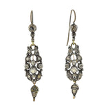 Georgian Sterling Silver Rose Cut Diamond Earrings 0.50ctw