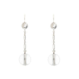 Art Deco Sterling "Pools of Light" Rock Quartz Earrings