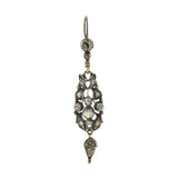 Georgian Sterling Silver Rose Cut Diamond Earrings 0.50ctw